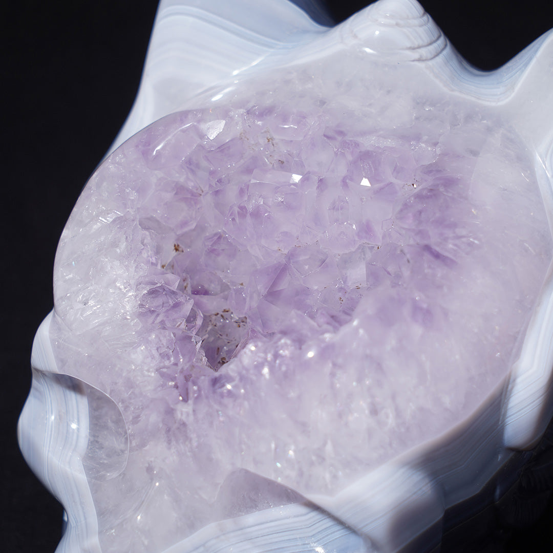 Druzy Agate Cat Ears Skull
