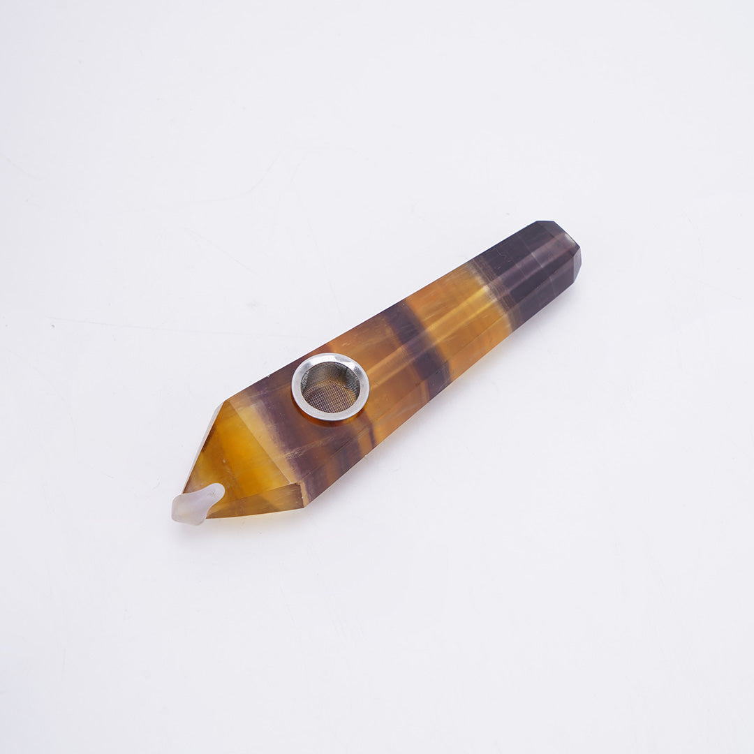 Tiger Eye Rose Quartz  Blood Stone Crystal Pipe