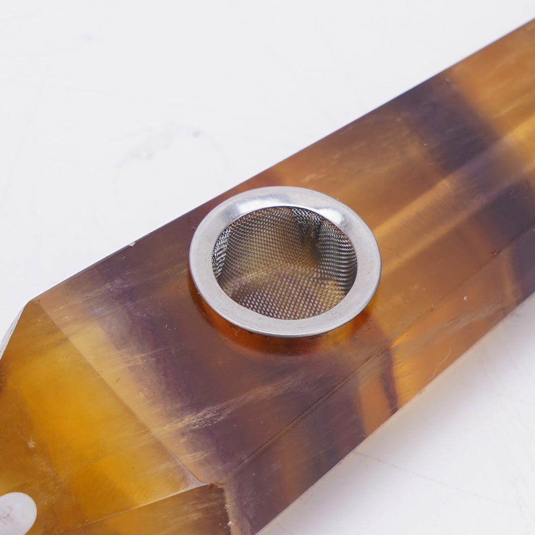 Tiger Eye Rose Quartz  Blood Stone Crystal Pipe