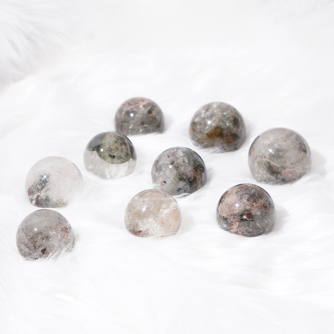 Natural Phantom Quartz Crystal Spheres