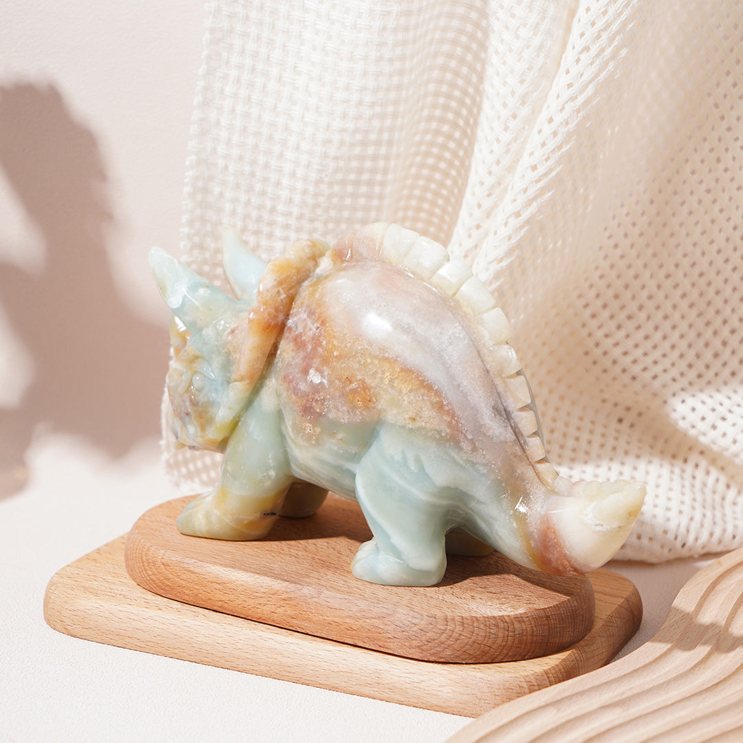 Handmade Caribbean Calcite Triceratops