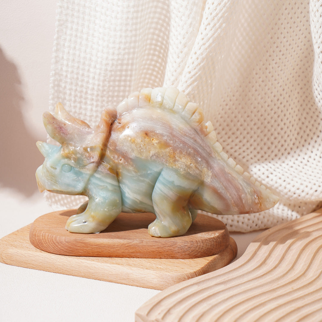 Handmade Caribbean Calcite Triceratops