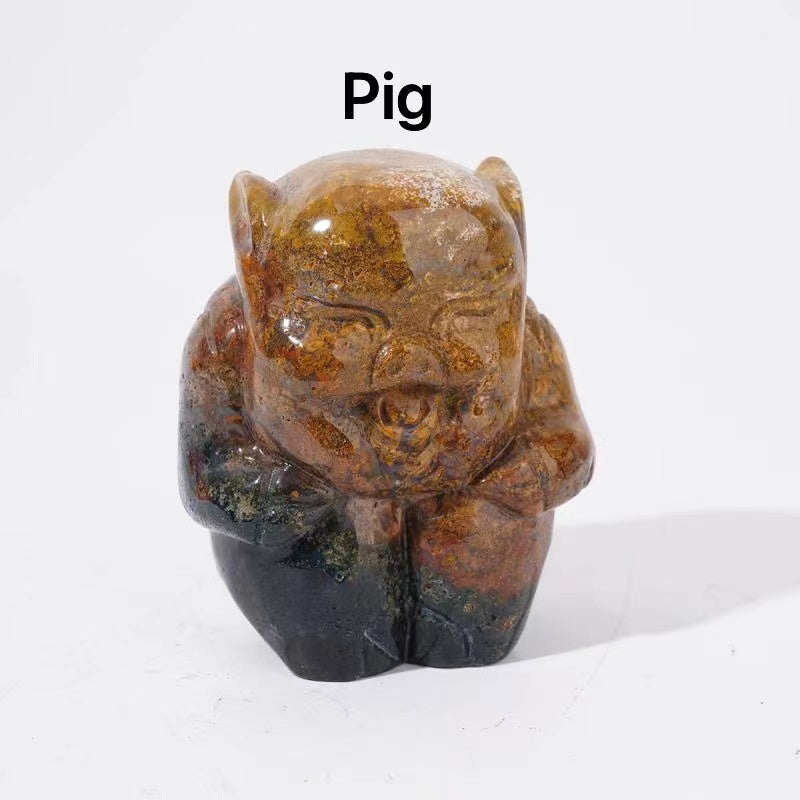 Wolf Dog Ocean Jasper crystal animals party