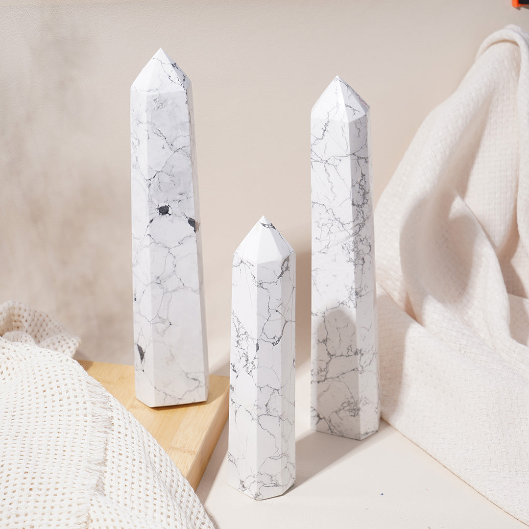 Natural Howlite Towers
